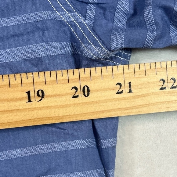 NWT Johnnie-O Size Medium Marlin Navy Stripe Short Sleeve Button Front Shirt - Picture 9 of 11